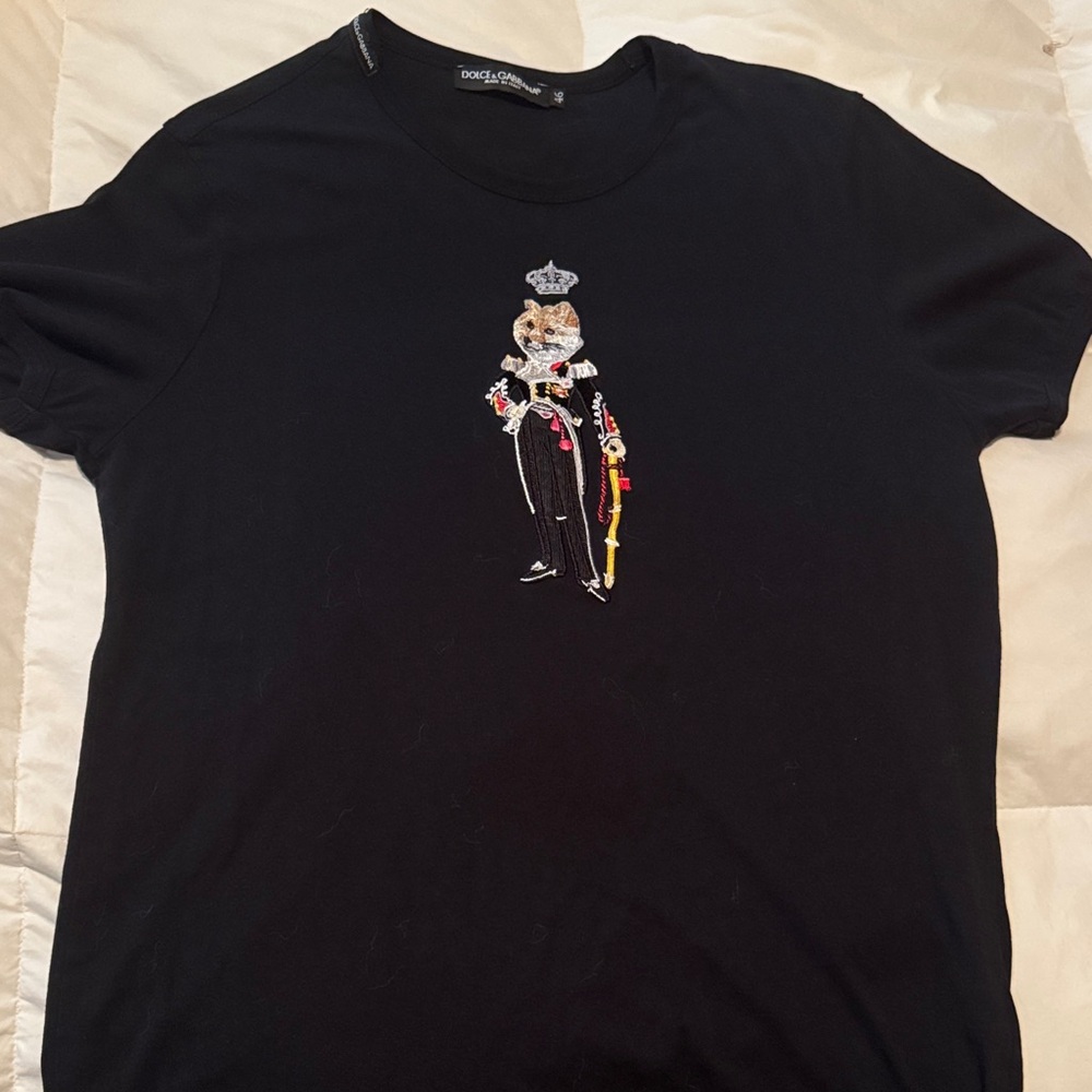 Dolce & Gabbana Black Sweatshirt with Royal Graphic